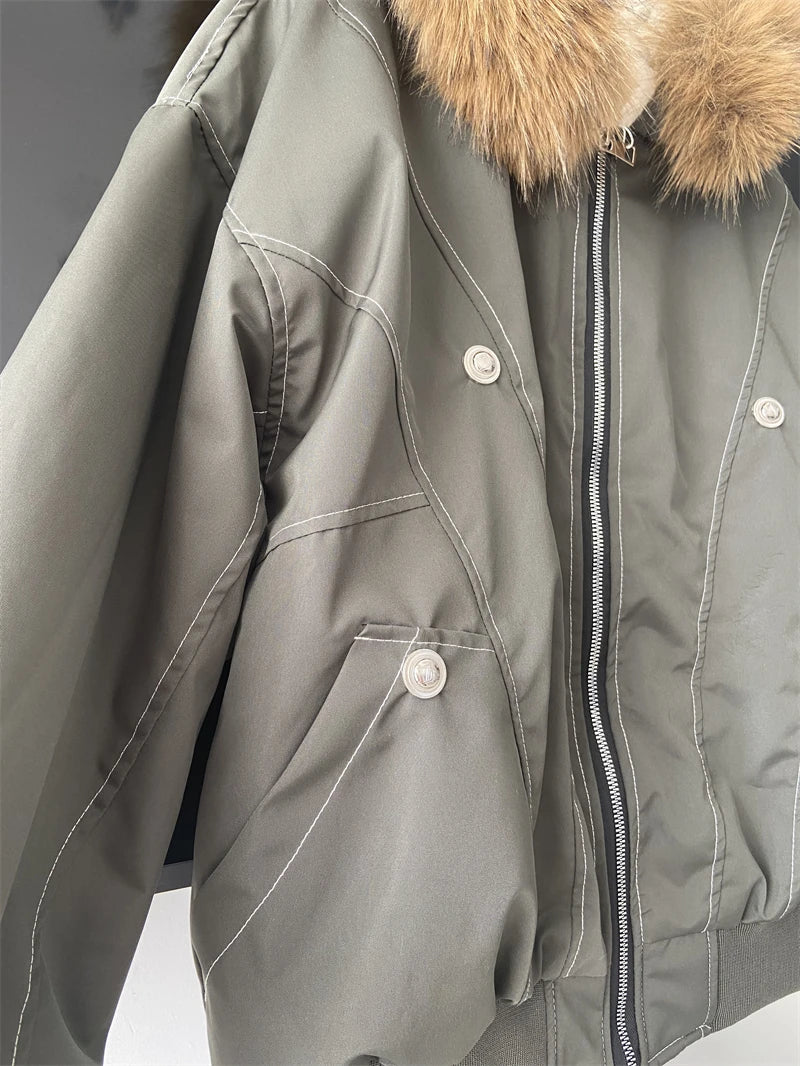 Hooded Parkas Thicken Padded Jackets Casual Zipper Gothic Women