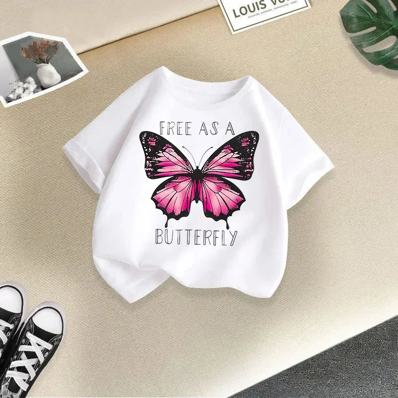 Girls Short Sleeve T-shirt Summer New Children's Top Loose Fashion