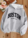 Girls' Casual Hooded Sweatshirt;Versatile Hoodie with Letter Print