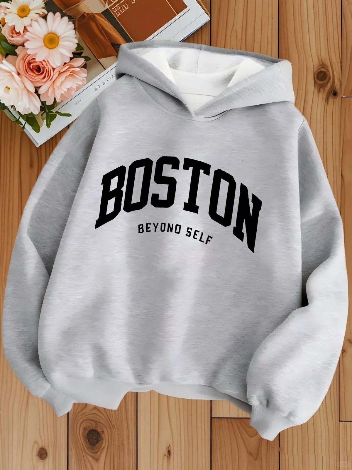 Girls' Casual Hooded Sweatshirt;Versatile Hoodie with Letter Print