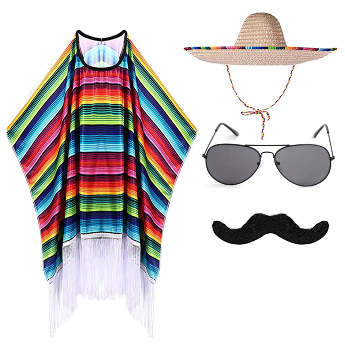 Kid and Adult Mexican Party Costume Colorful