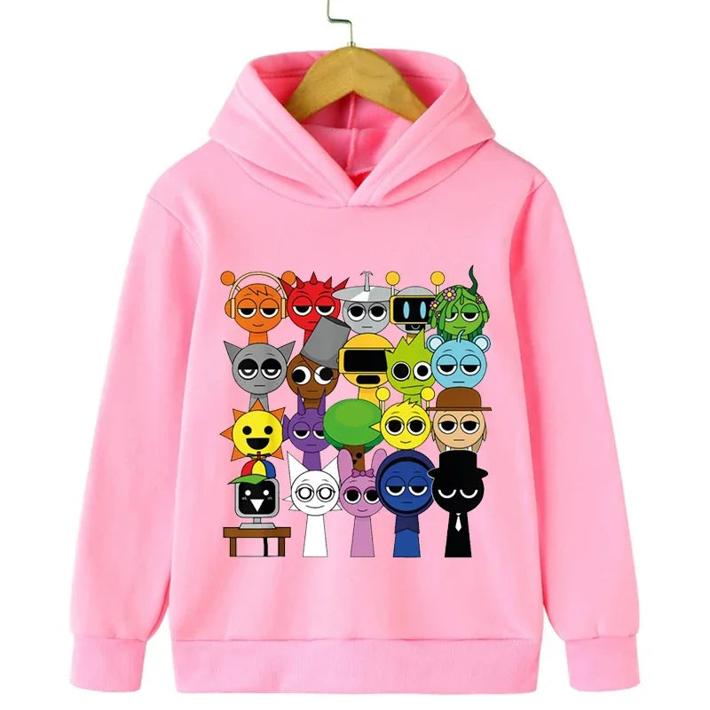 New Sprunki Cartoon Kids Hoodie Game Incredibox Sweatshirts Boys