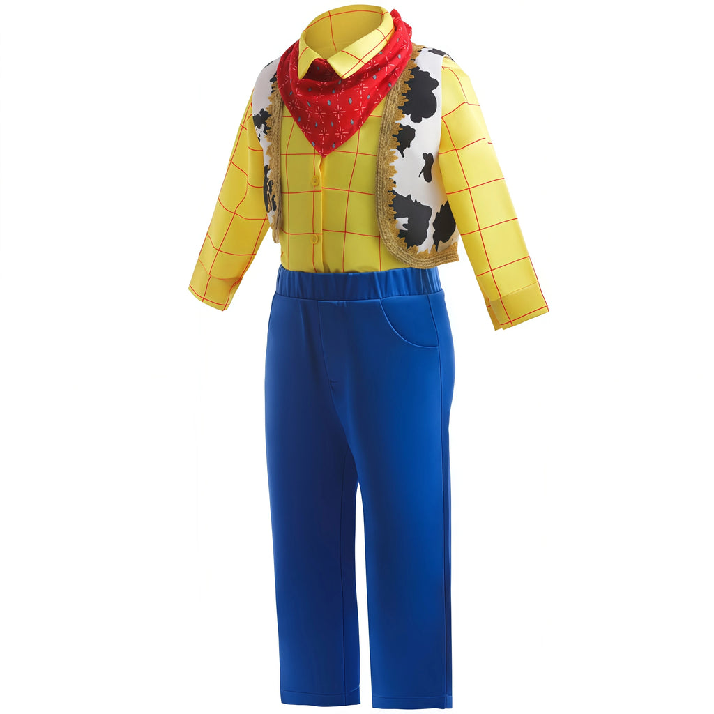 Kids Boys Cowboys Shirt+Vest+Pants Woody Cosplay Costume