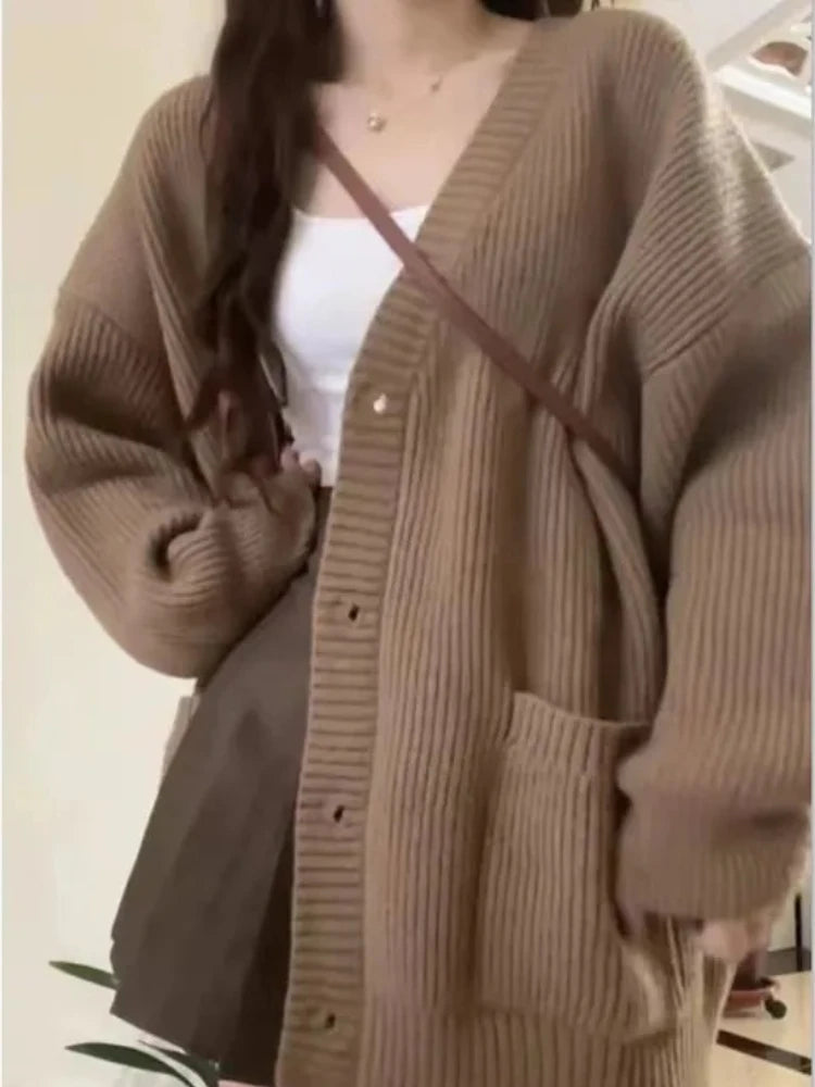 Autumn Winter Women Cardigan Sweater Coats Fashion Female