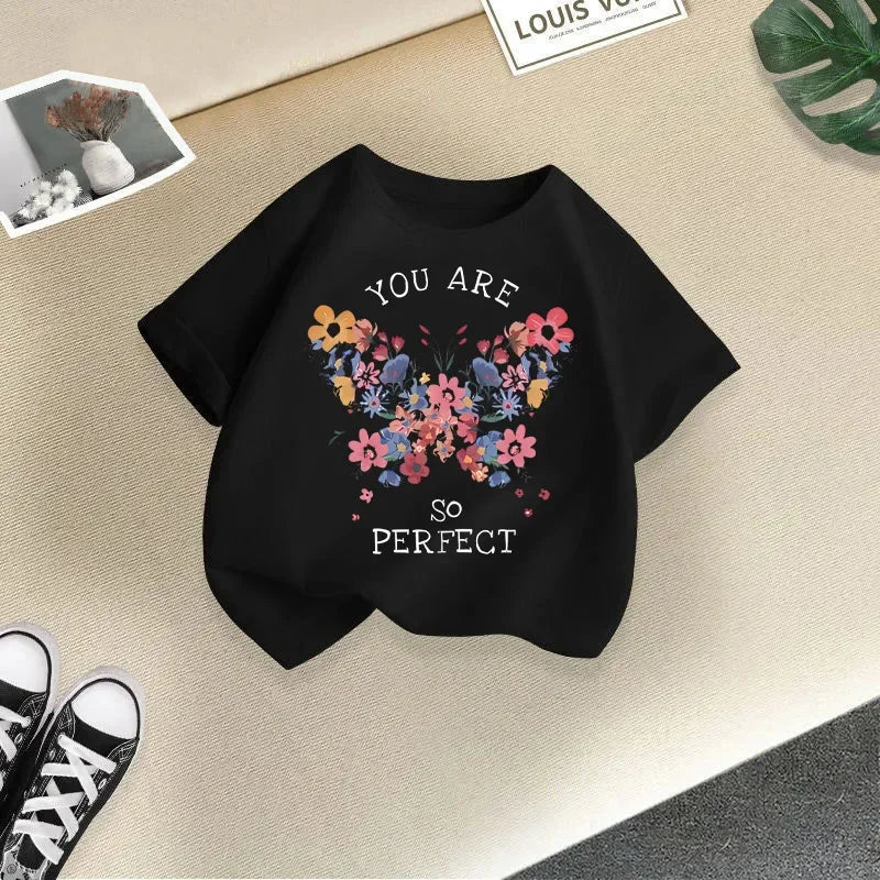 Girls Short Sleeve T-shirt Summer New Children's Top Loose Fashion