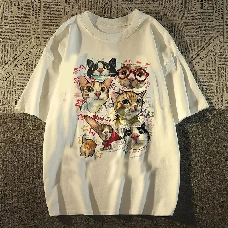 American Retro T-shirt Women's Summer Loose Top