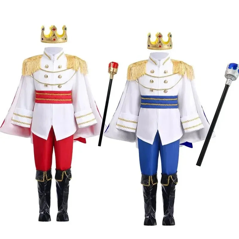 7 Pieces Boys King Carnival Costume Medieval