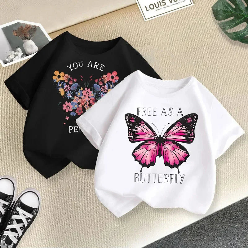 Girls Short Sleeve T-shirt Summer New Children's Top Loose Fashion