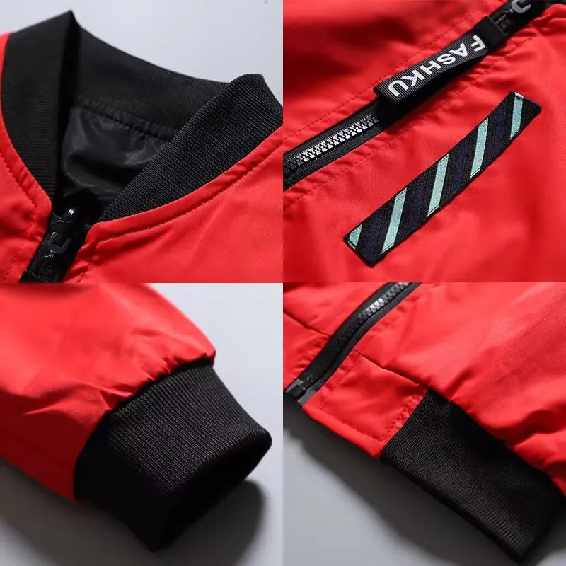 Teen Boys Double Sided Wear Bomber Jacket 2026 Spring Autumn Children Handsome Zipper
