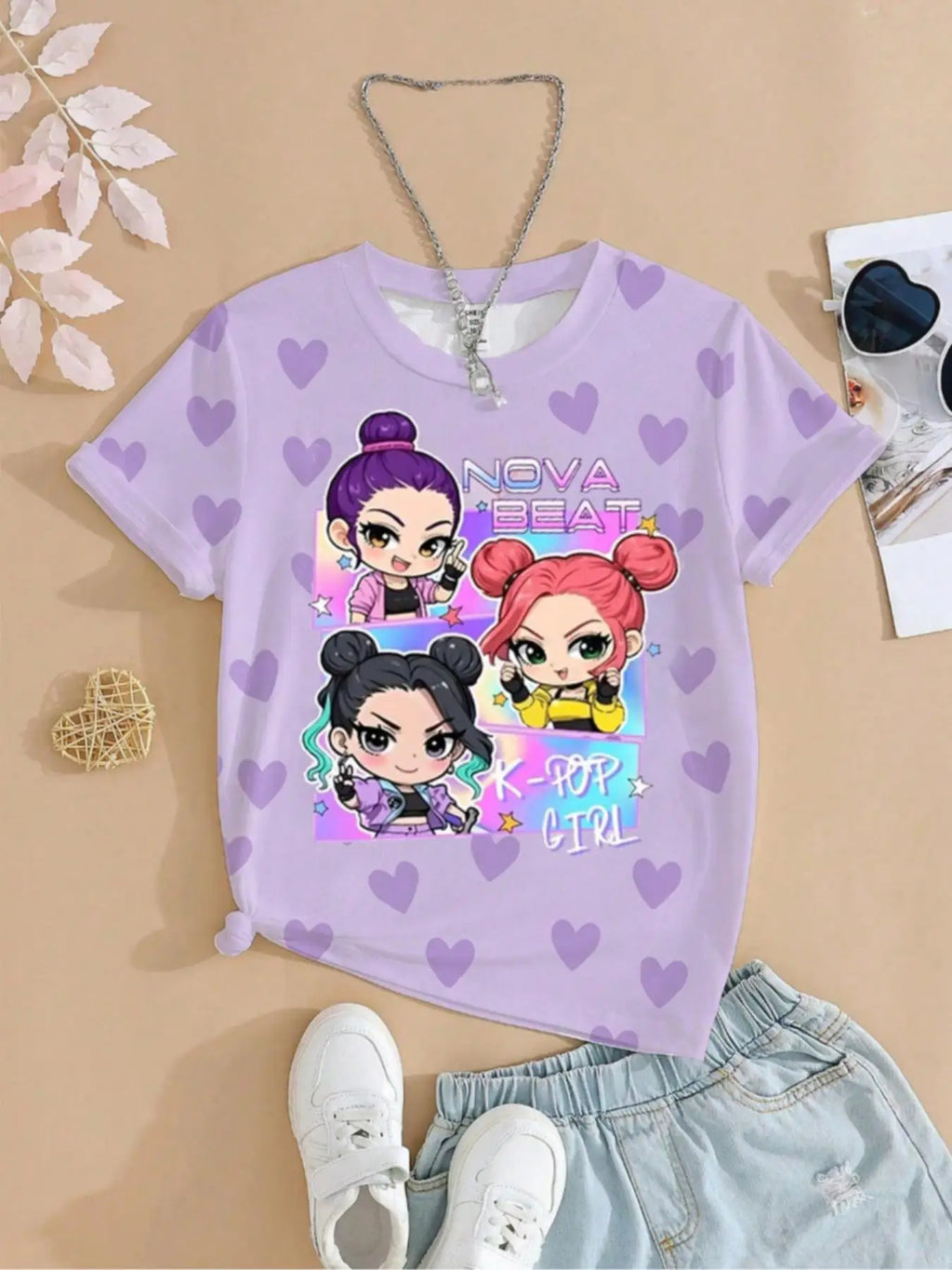 Girls K-Pop Graphic T-Shirt