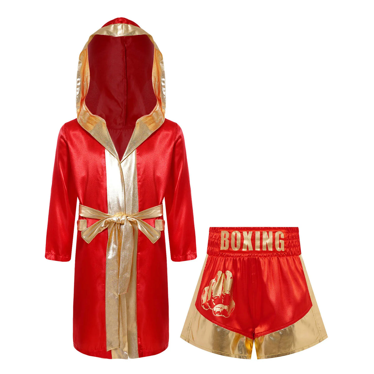 Kids Boys Boxing Costume Halloween Boxers Cosplay Costume 2 Piece Boxing Robe And Muay Thai