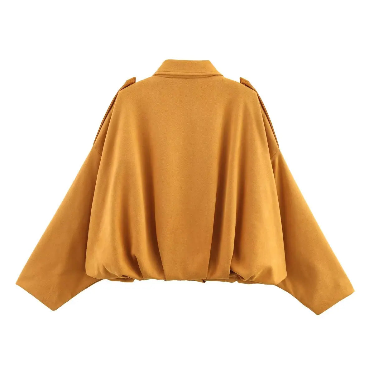 Women Suede Textured Jacket Long Sleeve Lapel Collar Loose Coats Casual Female Outerwear Chic Tops