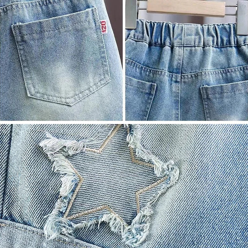 Shorts Jeans Fashion Embroidery Loose Short Denim Pants