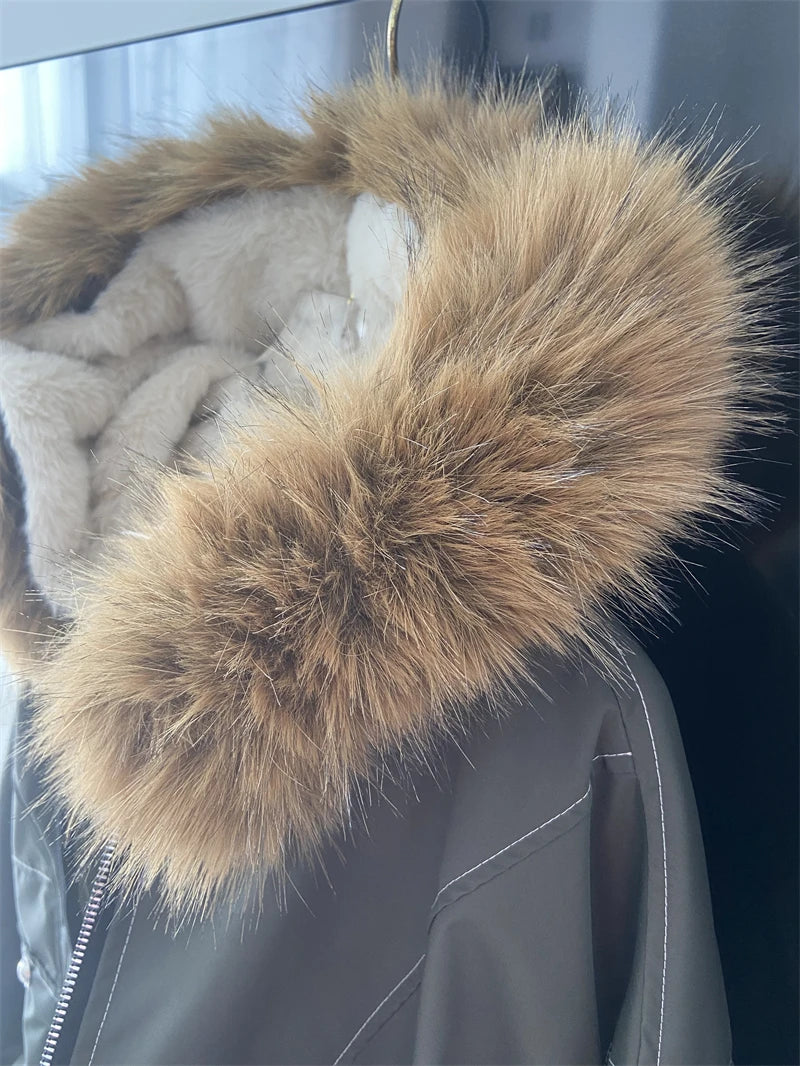 Hooded Parkas Thicken Padded Jackets Casual Zipper Gothic Women