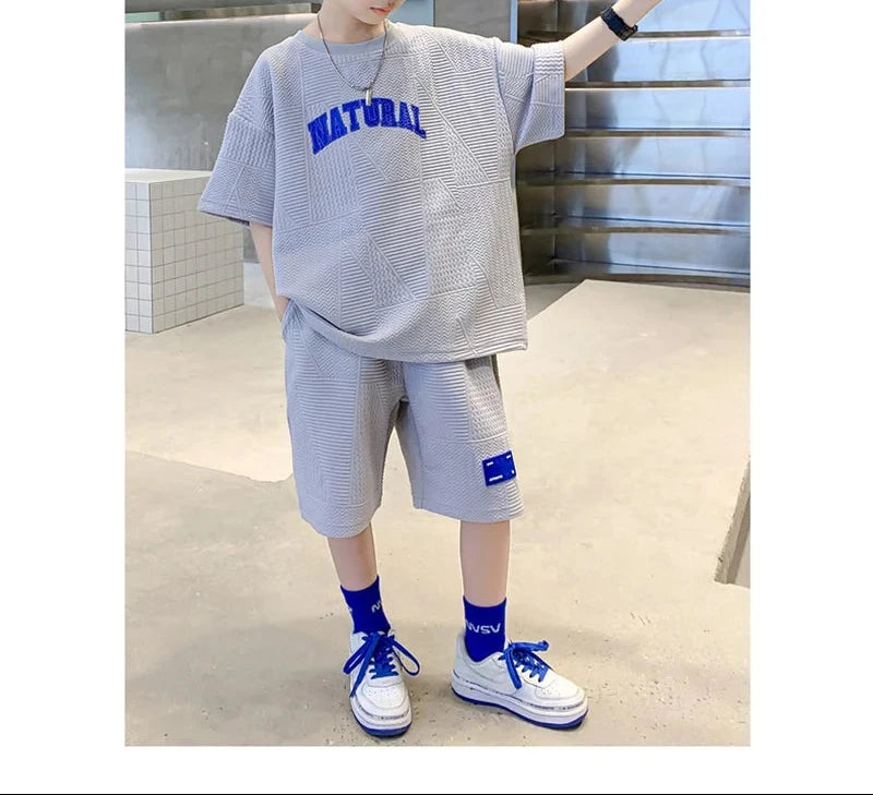 Boys T-shirt + Loose Shorts 2Pcs Kids Sportswear