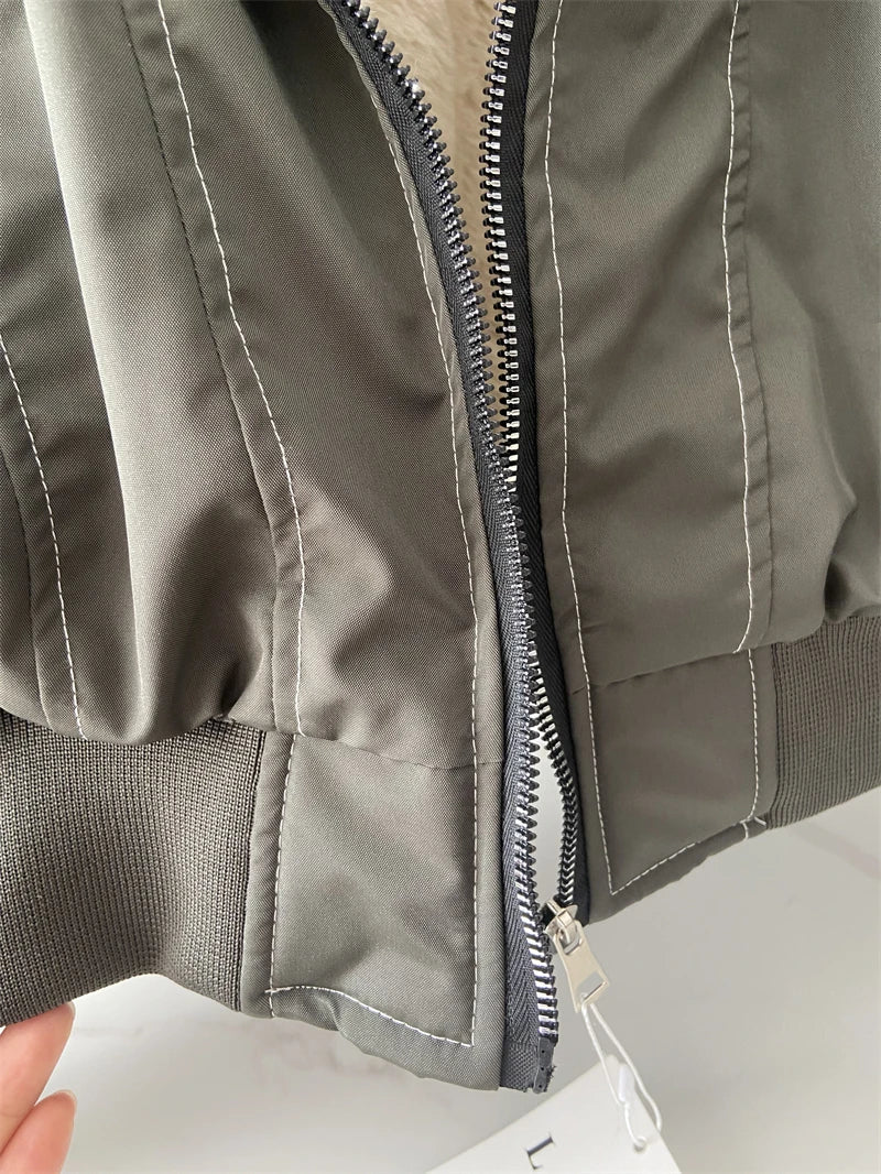 Hooded Parkas Thicken Padded Jackets Casual Zipper Gothic Women