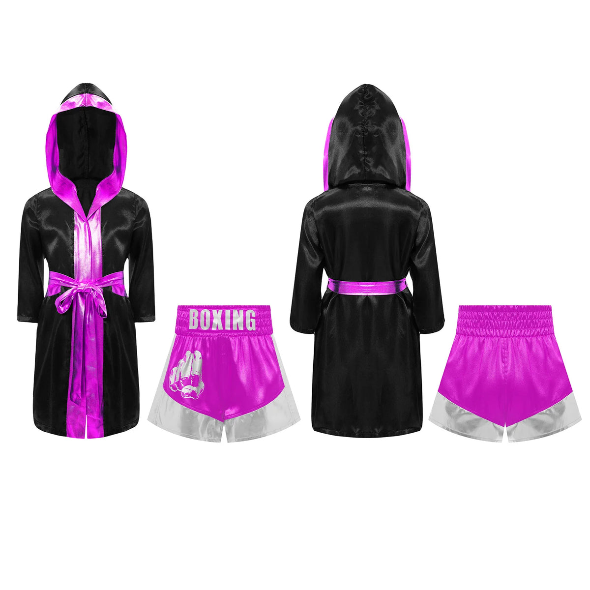 Kids Boys Boxing Costume Halloween Boxers Cosplay Costume 2 Piece Boxing Robe And Muay Thai