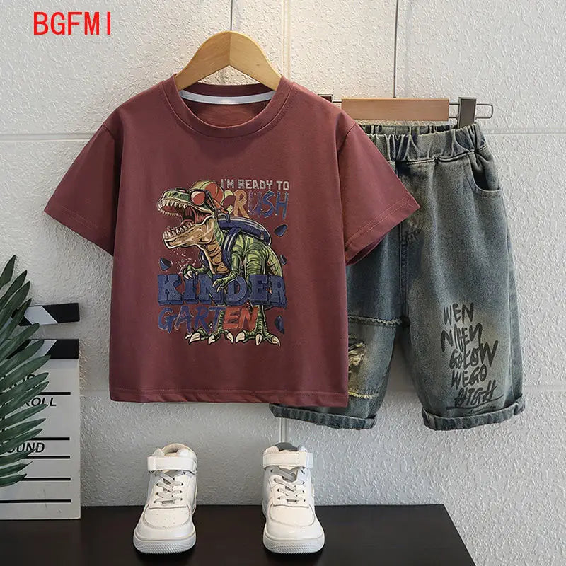 T-Shirts Denim Shorts 2 Pieces