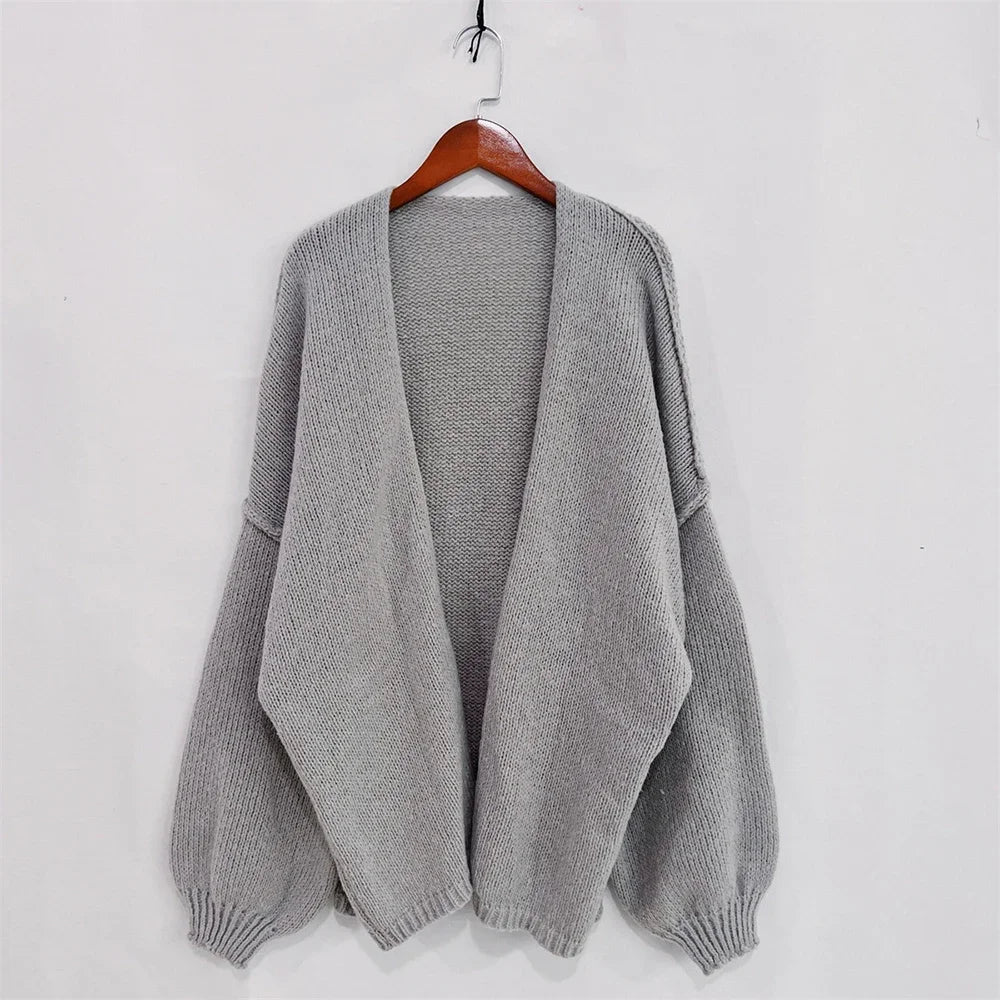 Women's Autumn Winter Knitted Cardigan Sweater Women Jacket Casual Stylish Solid Color Long Sleeve Jackets