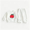 2Piece Set Cartoon Hoodie Loose Trousers Kids Printed Pullovers Versatile Pants Suit