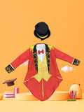 Boys showman costume set with coat, vest and top hat, kids outfit for Halloween party role‑play.
