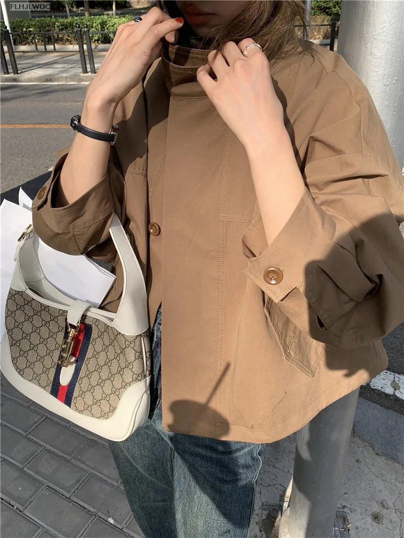Woman Casual Loose Lazy Chic Long Sleeve Cotton Blends
