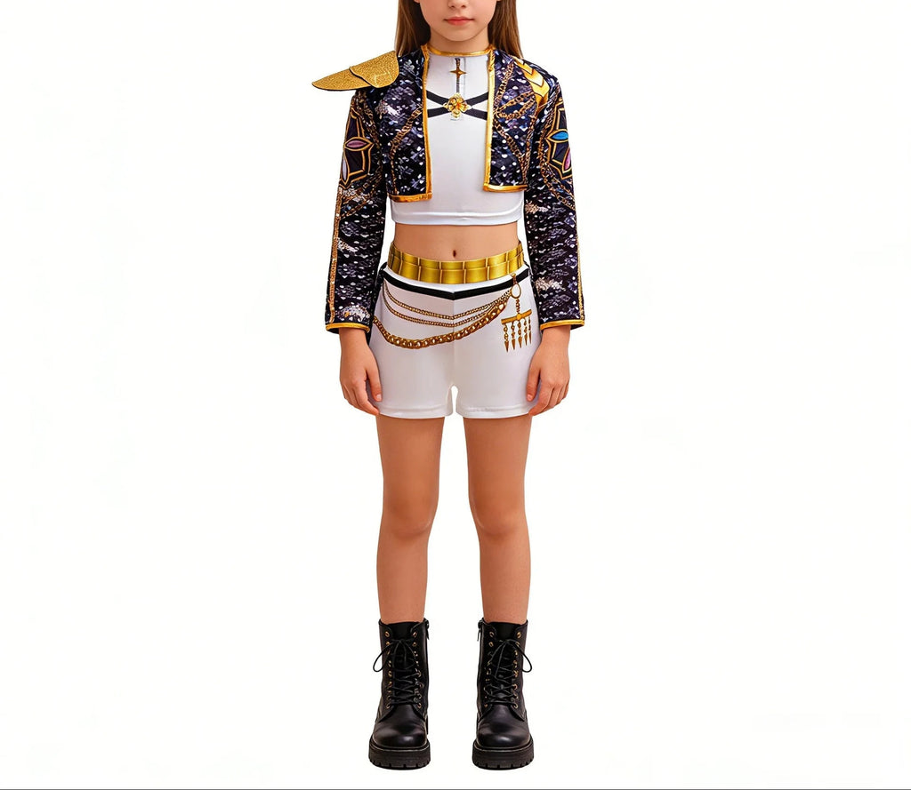 Girls Hip Hop Dance Outfit Set Multi Styles Crop Top Jacket