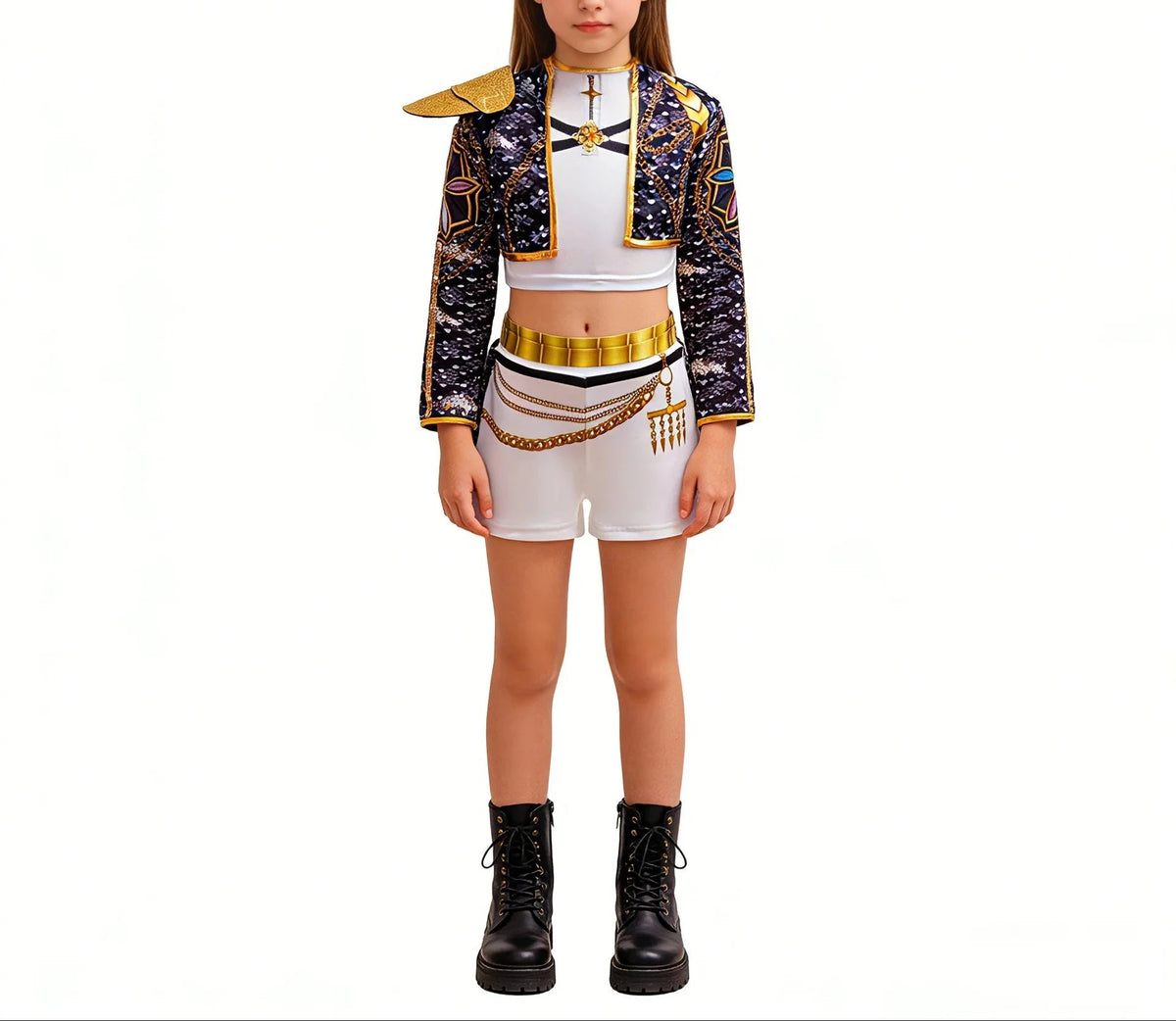 Girls Hip Hop Dance Outfit Set Multi Styles Crop Top Jacket