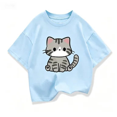 T Shirts Cute Cat Graphic Girls Casual