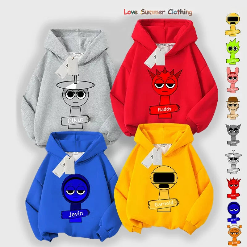Sprunki Thick Hoodie Sweatshirt Boys