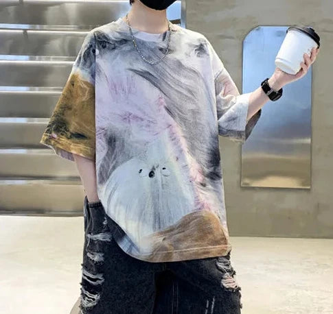 T-shirt for Boys Short Sleeve Tie Dye Print