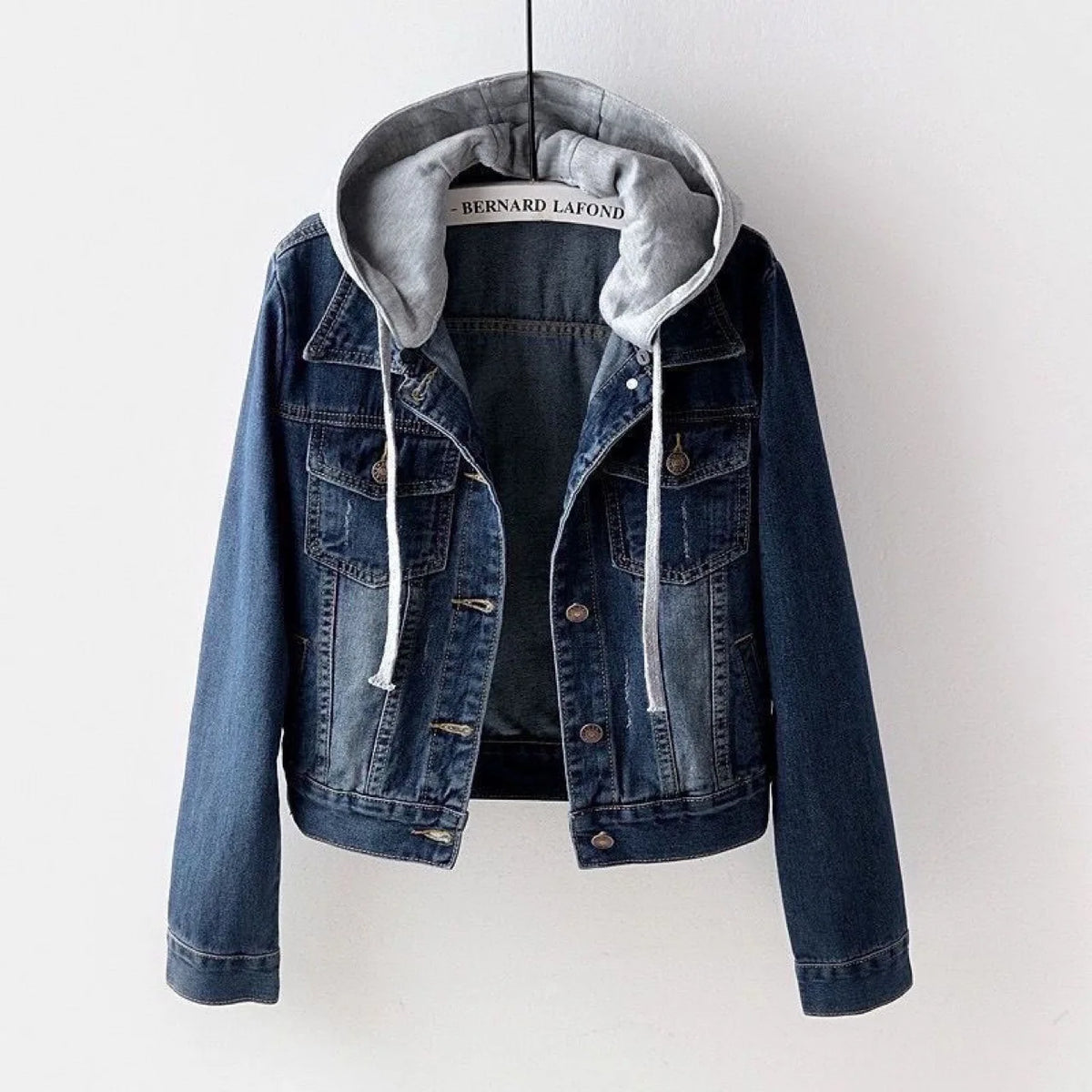Denim Short Jacket for Women Short Autumn Winter Long-sleeved Slim Hooded Versatile