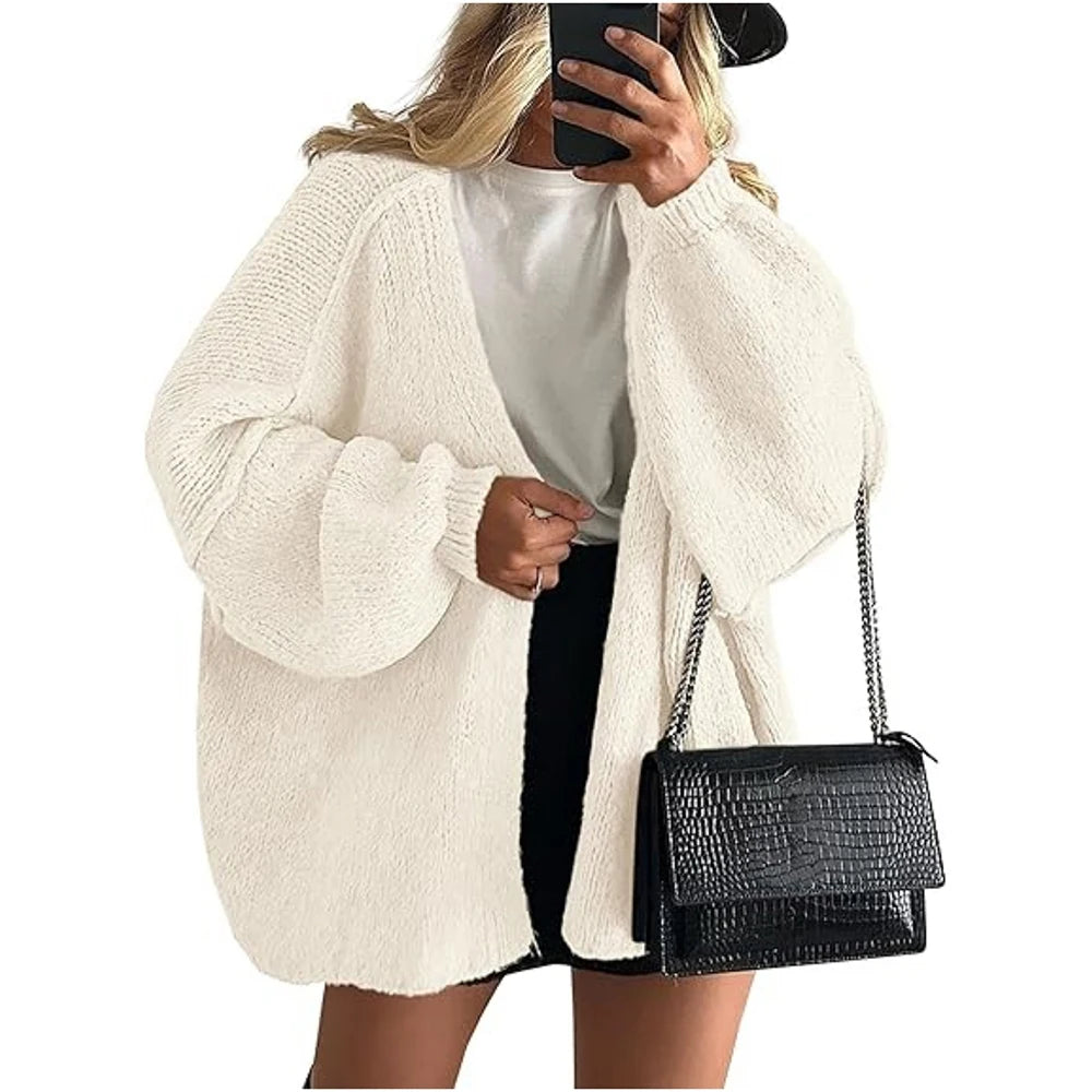 Women's Autumn Winter Knitted Cardigan Sweater Women Jacket Casual Stylish Solid Color Long Sleeve Jackets