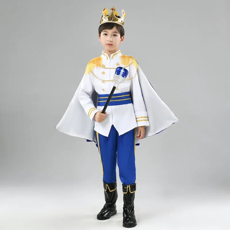 7 Pieces Boys King Carnival Costume Medieval