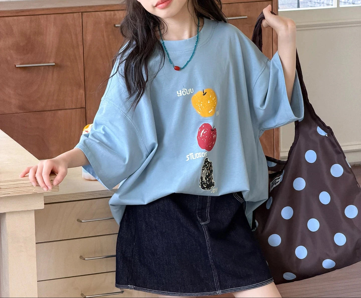 Girls' Short Sleeve T-Shirt for Middle School Students